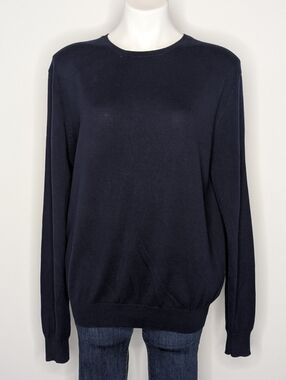 J Crew Factory Blue Lightweight Cotton Crew Neck Sweater M
